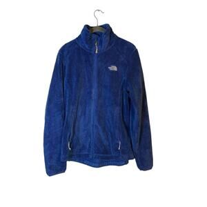 The North Face Women’s M Blue Full Zip Furry Fleece Jacket Soft Warm Outdoor